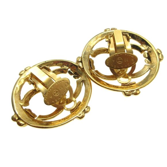 Chanel Earrings Gold Clip-On 93A - Picture 6 of 6